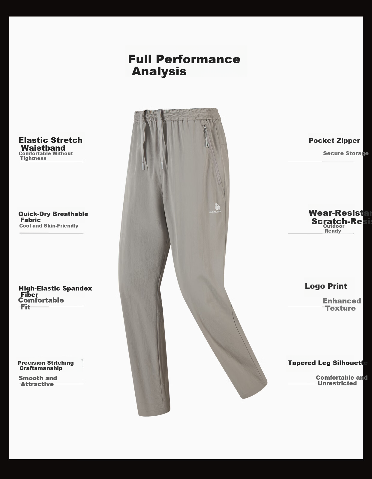 SCALER Quick-Dry Pants Unisex 2026 New Elastic Breathable Straight-Leg Durable Sports Casual Hiking Mountaineering Trousers 7