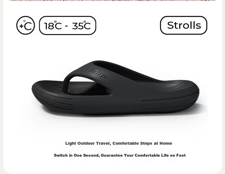 Beiduo Yang Men's Summer Anti-Slip Durable Outdoor Flip Flops EVA Beach Sandals Women Avocado 44-45 2