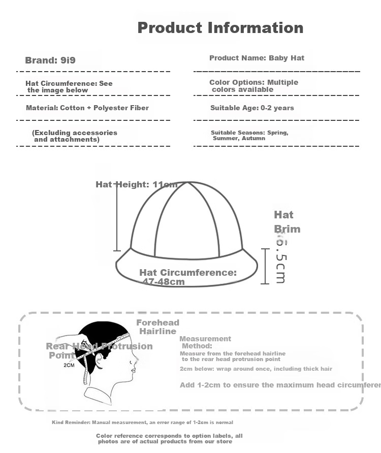 9i9 Baby Hat Summer Thin Breathable Sunshade Baby Bucket Hat Children's Fisherman Hat Sun Hat F31 Pink 0-2 Years 1