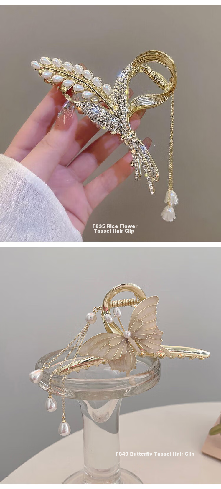 Dijing Wheat Ear Hair Clip for Women 2026 High-End Hairpin Shark Clip for Back of Head Birthday Gift for Girlfriend 6