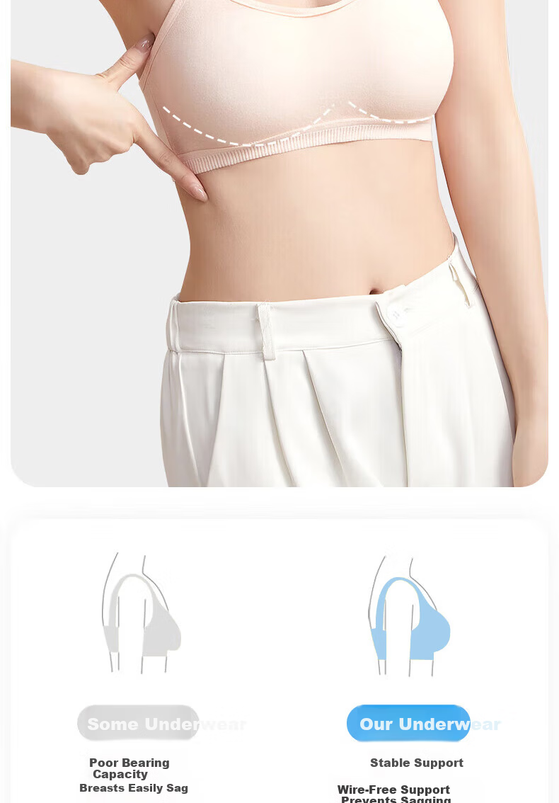 Qihaiqiu 2-Piece Disposable Cotton Bra Set Sterilized Wash-Free Individually Packaged Travel Daily Use 5