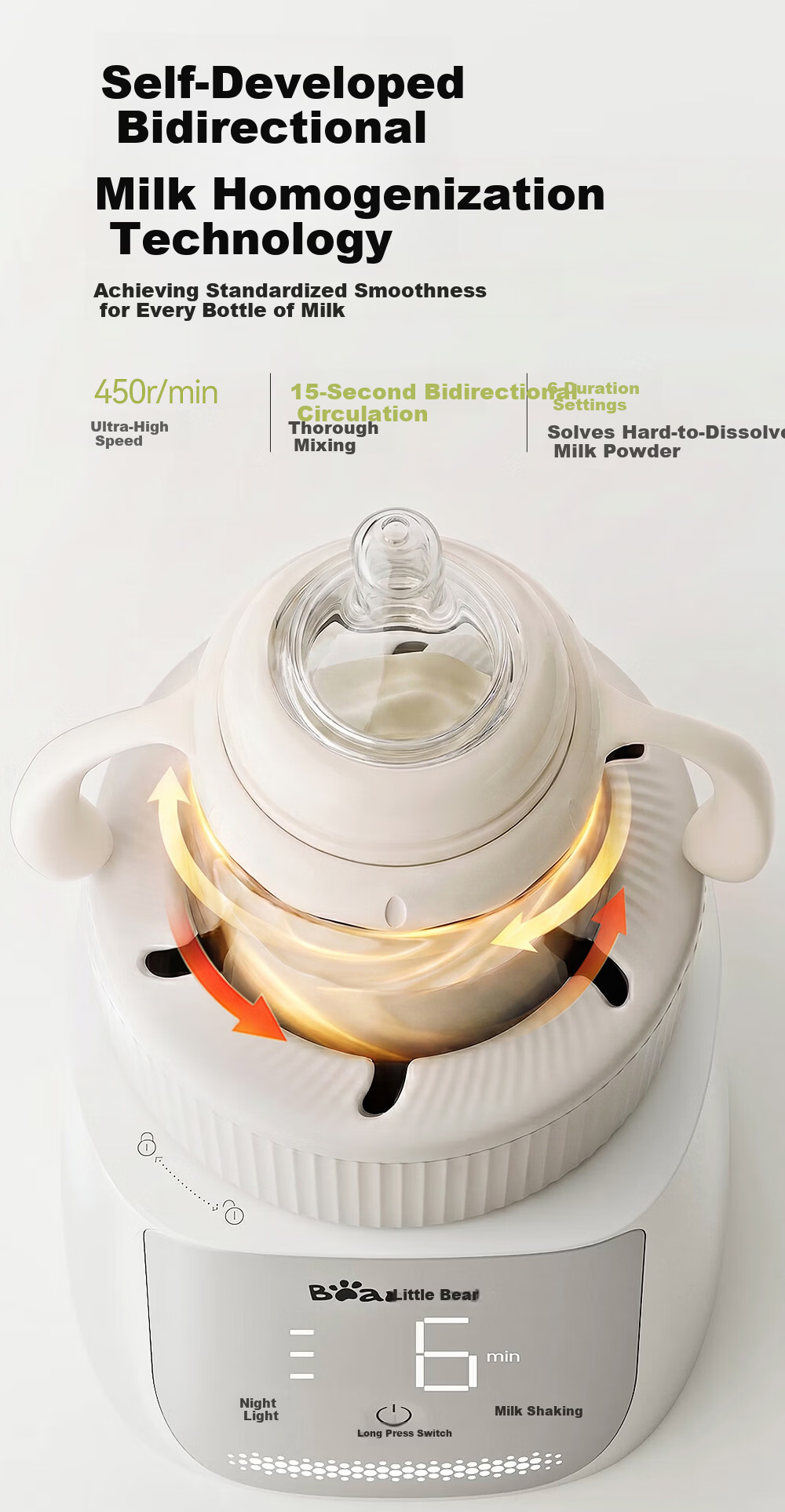 Bear Wireless Electric Baby Milk Powder Mixer P3 Bottle Shaker 3