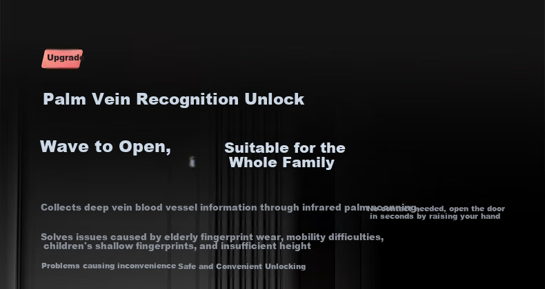 ALPHA AURORA Smart Door Lock P14FVM Upgraded Palm Vein Facial Recognition Password Lock with Free On-site Installation 14