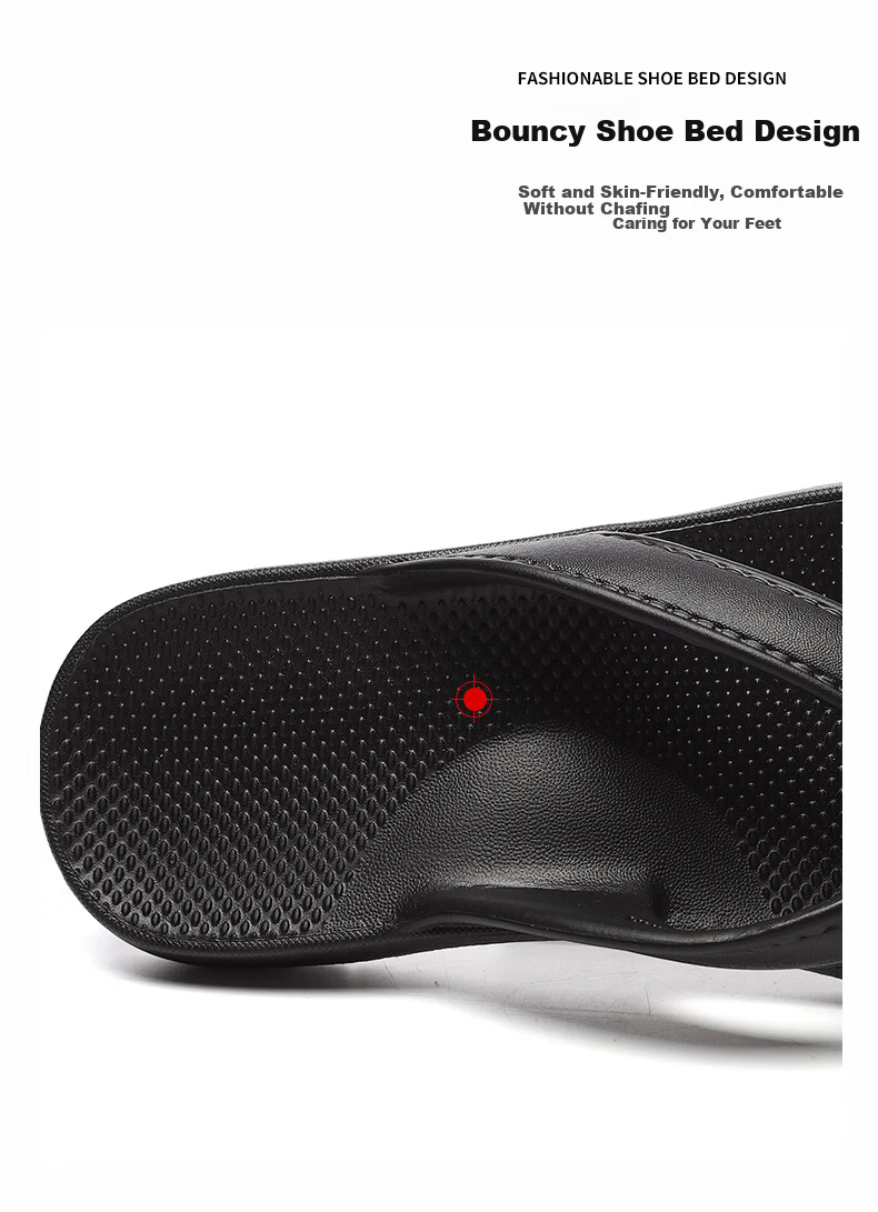 CARTELO Men's Summer Breathable Flip Flops New Toe Post Sandals Outdoor Beach Slippers JF09 Black Size 38-39 4