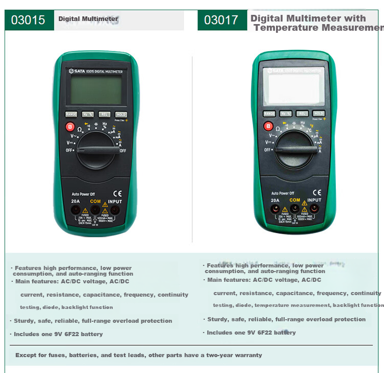 SATA 03005 Handheld Multimeter Digital Clamp Meter Capacitance Resistance Voltage Tester 11