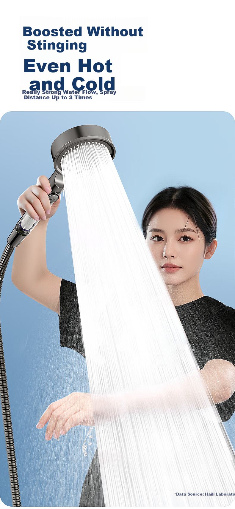 Haili Shower Pressure Boosting Shower Head Filter Bathroom Heater Pressurized Bathing Single Head One-Button Switch GH241 8