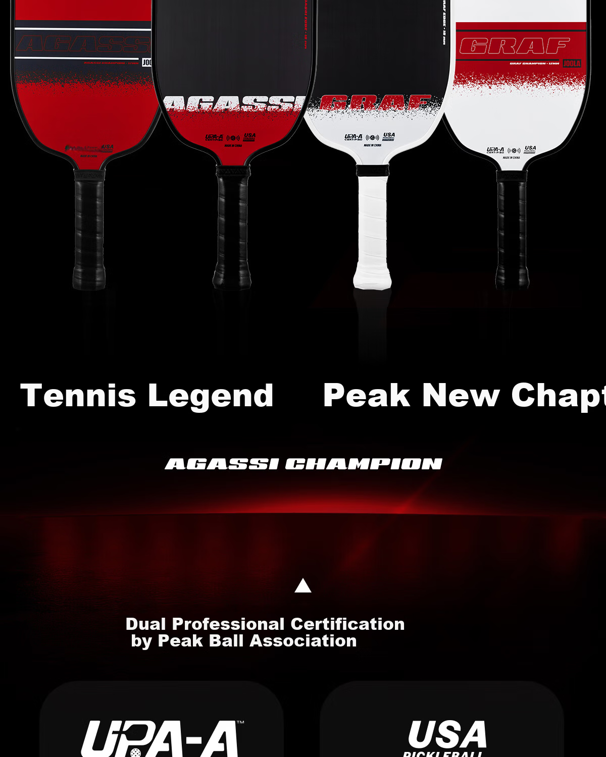 JOOLA Agassi Collaboration Fiberglass Beginner Table Tennis Paddle - Agassi Champion 12mm 4