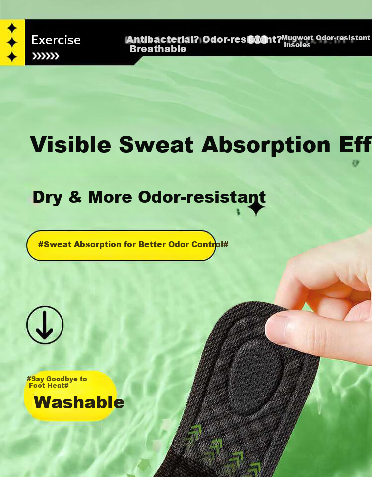 3515 Men's Sports Insoles Sweat-Absorbing Odor-Resistant Breathable Antibacterial Soft Cushioned Thickened Shock-Absorbing Shoe Inserts 10
