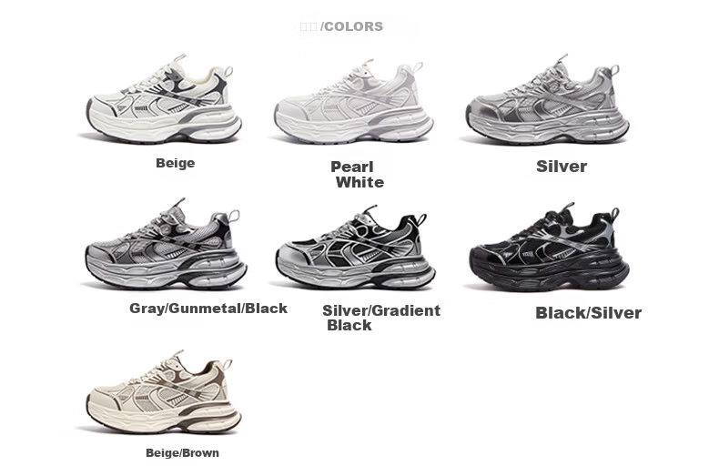 CAMEL Silver Moon Outdoor Dad Sneakers Thick Sole Casual Shoes L24A255753W Beige/Gold/Pink (Women's Breathable Mesh) Size 35 25