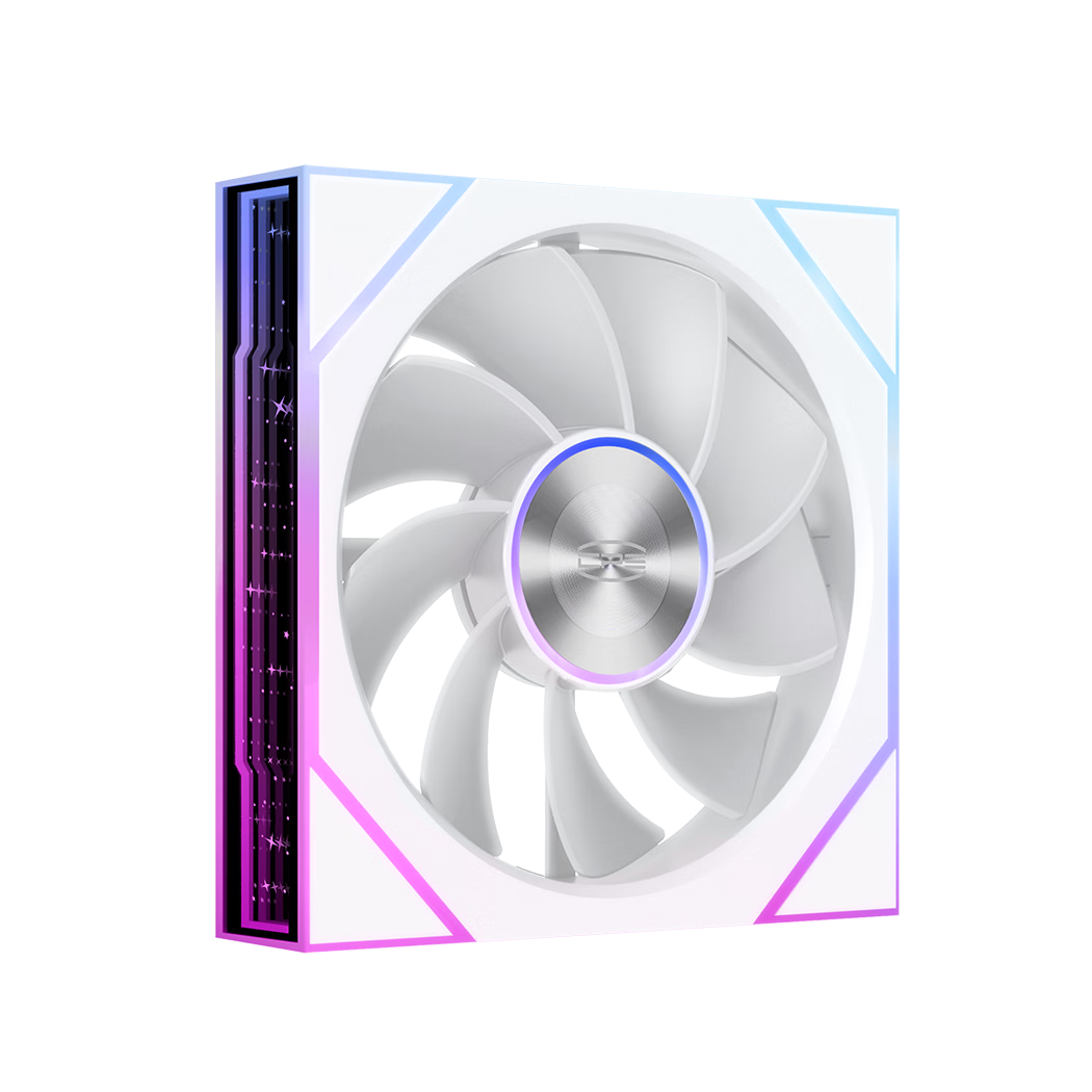 PCCOOLER FC120R ARGB White Reverse Blade 12CM Case Fan (Starlight Illusion Lighting Effect/Motherboard Sync Lighting/PWM Male-Female Connector)