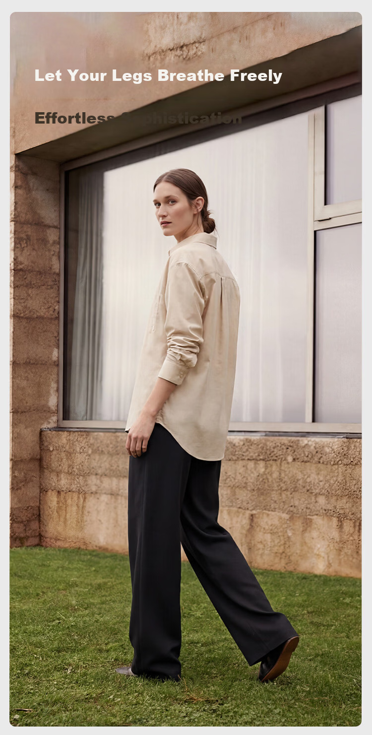 JD Jingzao Tencel Linen Wide-Leg Pants for Women Summer Thin Style Casual Straight Pants Navy Blue 2XL 12