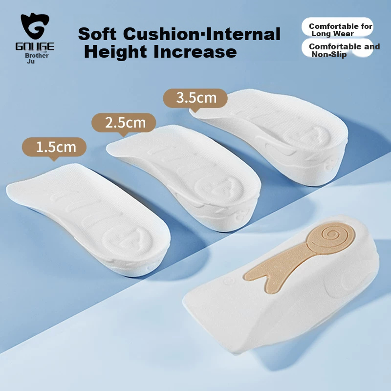Dogbro Snail Height Increasing Insoles for Men Arch Support Comfortable Invisible Pink Men's 2.5CM One Size 1 Pair