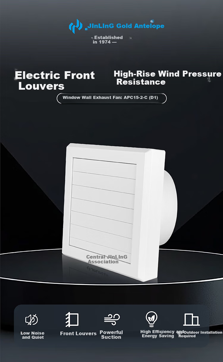 JINLING Window Wall Exhaust Fan Electric Front Louver High-Rise Wind-Resistant Bathroom 6-Inch Low Noise Ventilation Fan 15-C(D1) 1