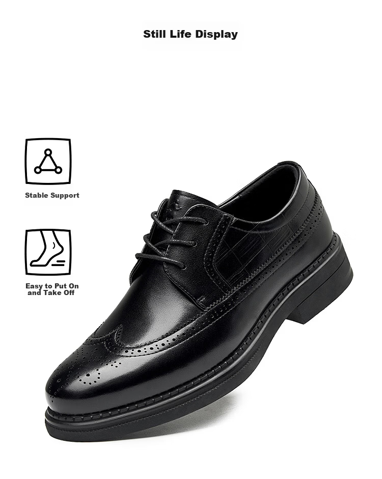 HLA Heilan Home Men's Leather Loafers Slip-On Business Casual Shoes 6
