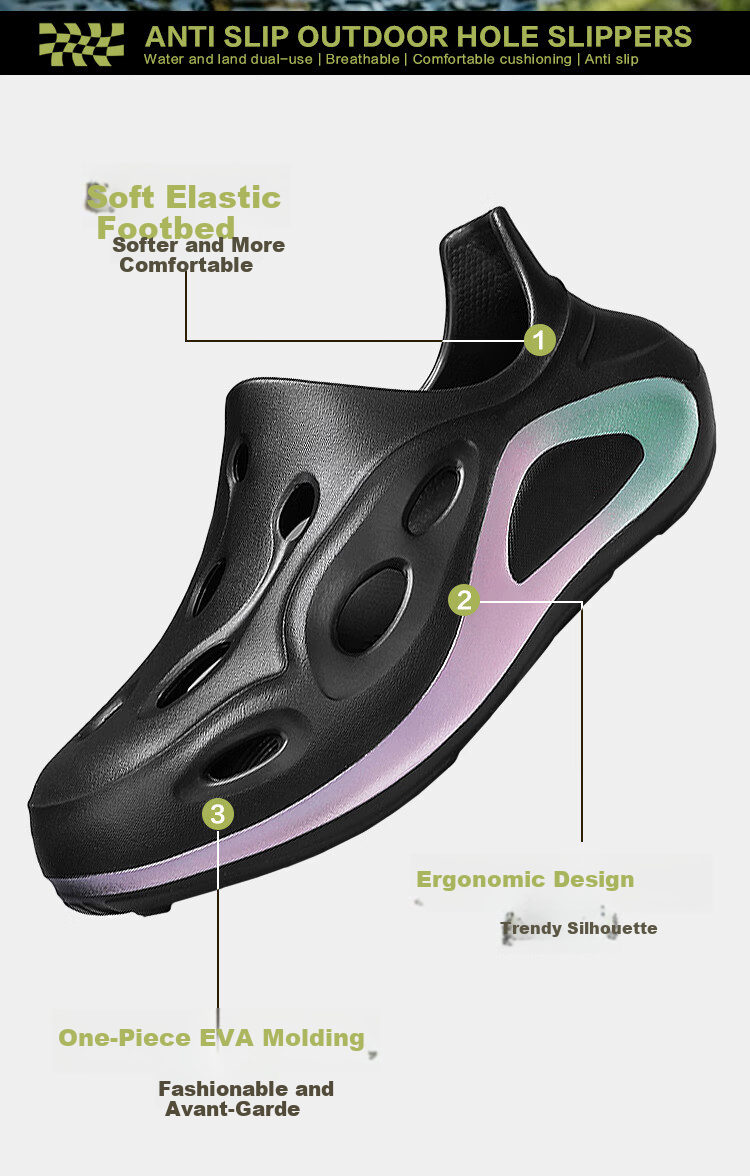 Jingzhenlianggong Hollow Out Sandals Senma Style Outdoor Non-Slip Water Shoes White Size 44-45 2