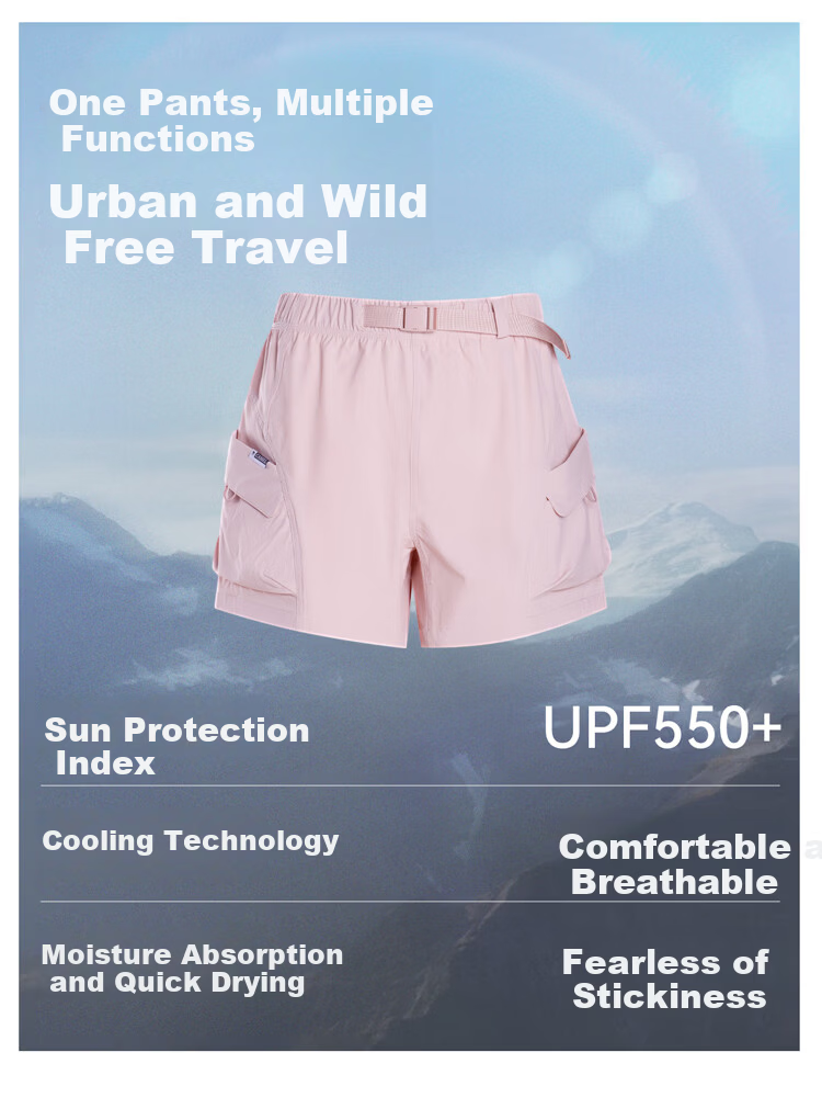 CAMEL Outdoor Quick-Dry Women's Shorts 26 Summer Sun Protection Cooling Breathable Hiking Mountaineering Shorts 9018 (Li Keyi Style) 7