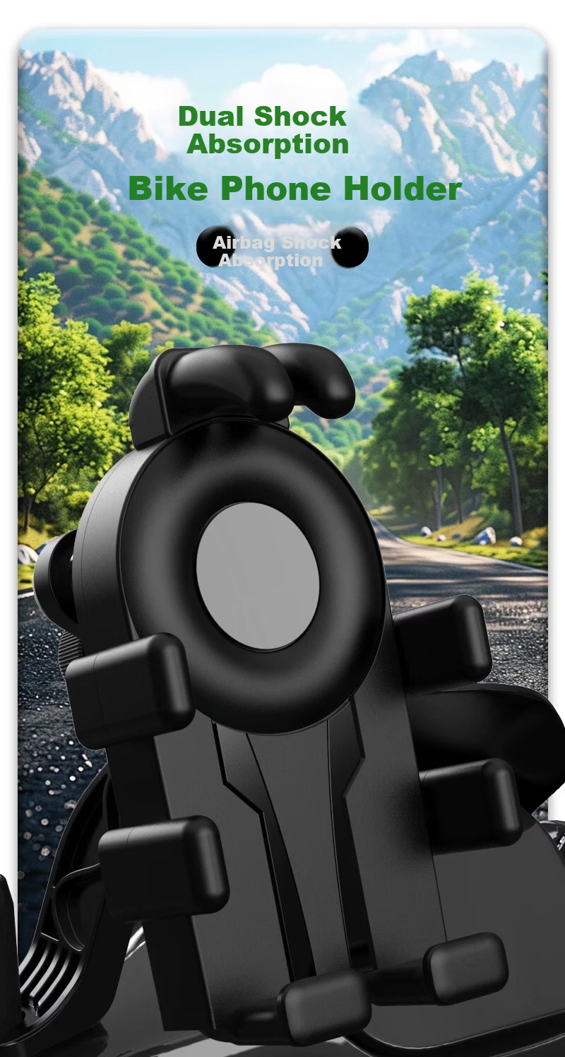 JOWOYE Electric Bike Phone Holder Compatible with Huawei and Apple, Multifunctional Delivery Rider Mount for Electric Scooter, Motorcycle, Bicycle, Road Bike, Octopus Stable Anti-Shake Support with Na 1