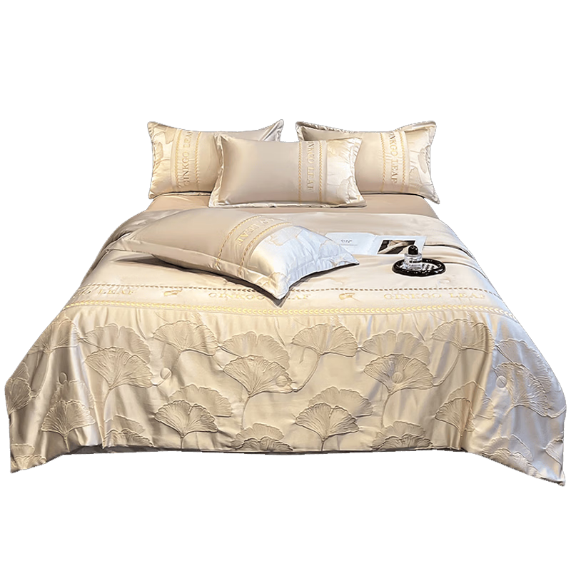 MUJI Class A Cooling Ice Silk Summer Quilt Tencel Embroidered Lightweight Air-Conditioned Blanket Core 200*230cm