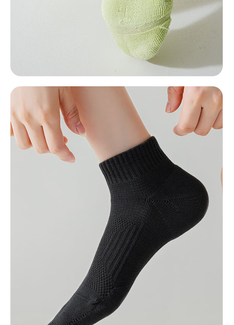 Dewick Women's Low-Cut Sports Socks Summer Thin Professional Running Jump Rope Basketball Sweat-Absorbent Terry Sole Green Purple Yellow 3 Pairs Pack 11