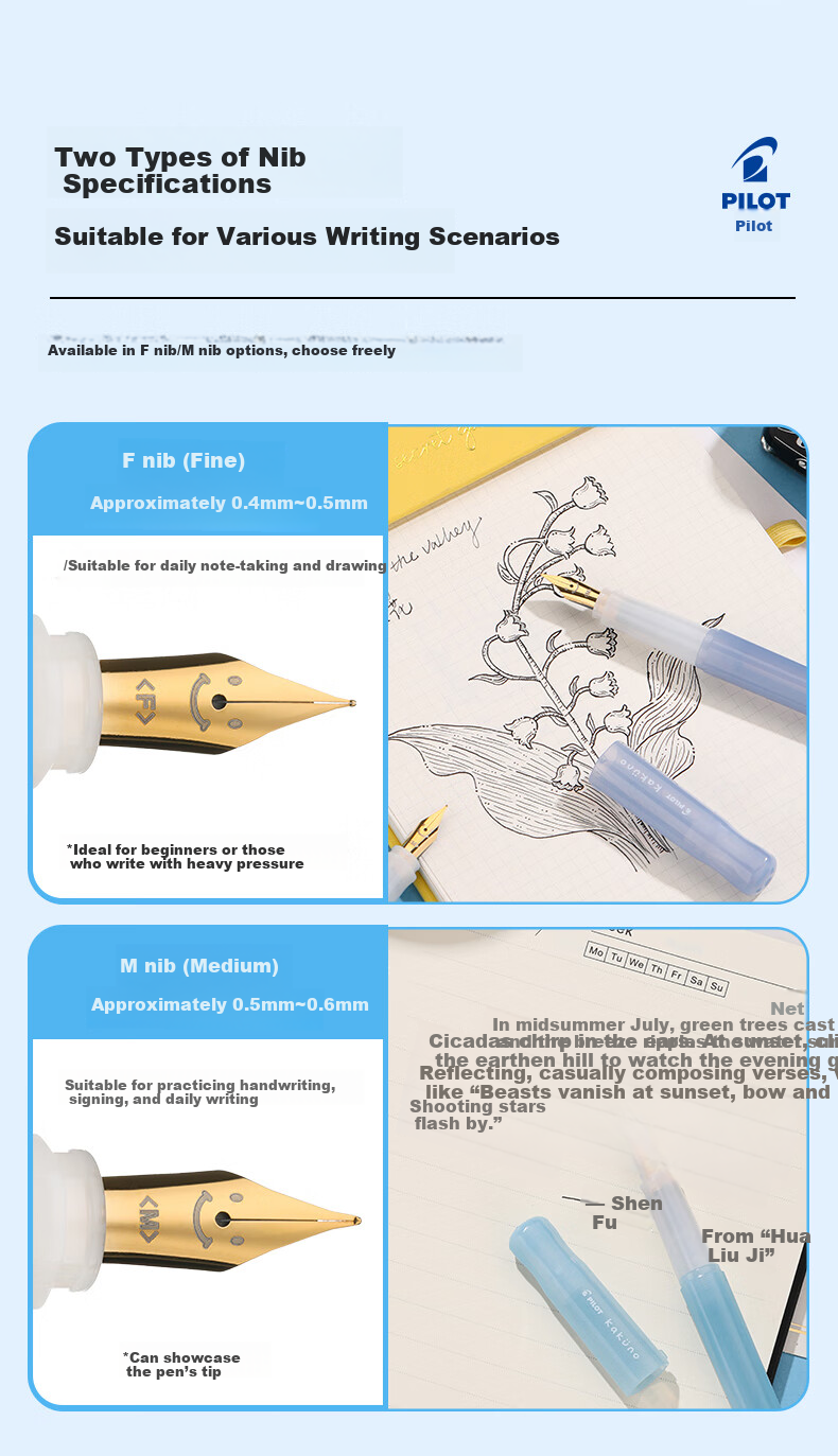 PILOT KAKUNO Fantasy Series Smile Fountain Pen for Elementary Students Grades 3-6 Refillable Ink Cartridge Children's Calligraphy Pen CA.FKA1SRMDIM-IC-ZH M Nib Fantasy Ivory White 5