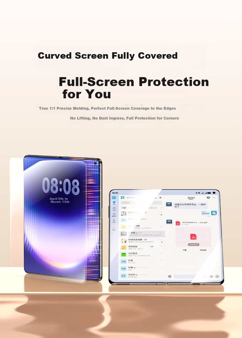 Langke [2-Pack] Huawei Pura X Max Screen Protector, HD Hydrogel Film for Huawei P X Max Foldable Inner Screen, Auto Repair, Anti-Fingerprint, Scratch-Resistant Phone Film 2