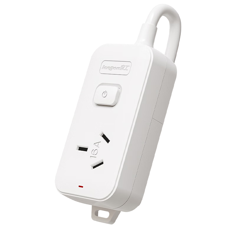 Lengon 16A High Power Air Conditioner Socket 4000W Water Heater Oil Heater Power Strip 1 Socket 0.8m K101B-0.8