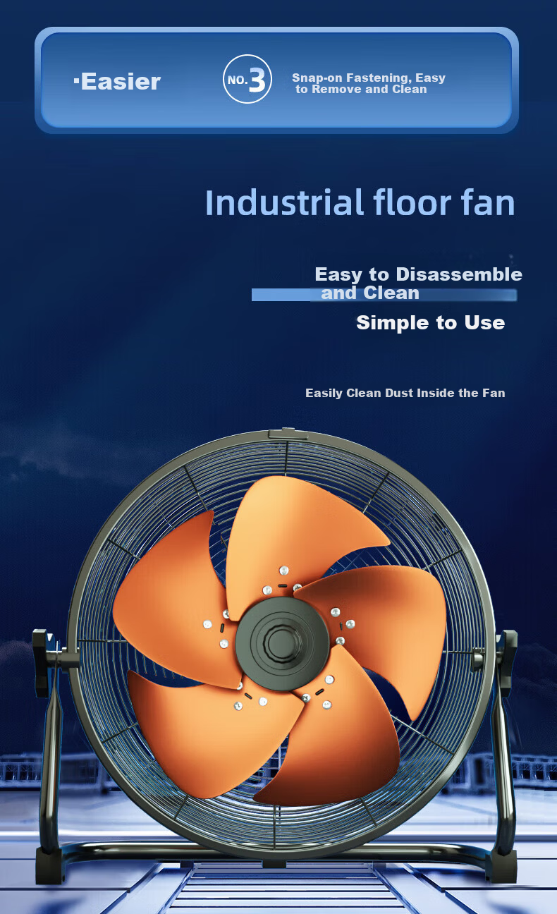 AUX Industrial Floor Fan 20-inch High Power Table Fan Commercial Home Use Pure Copper Motor 11