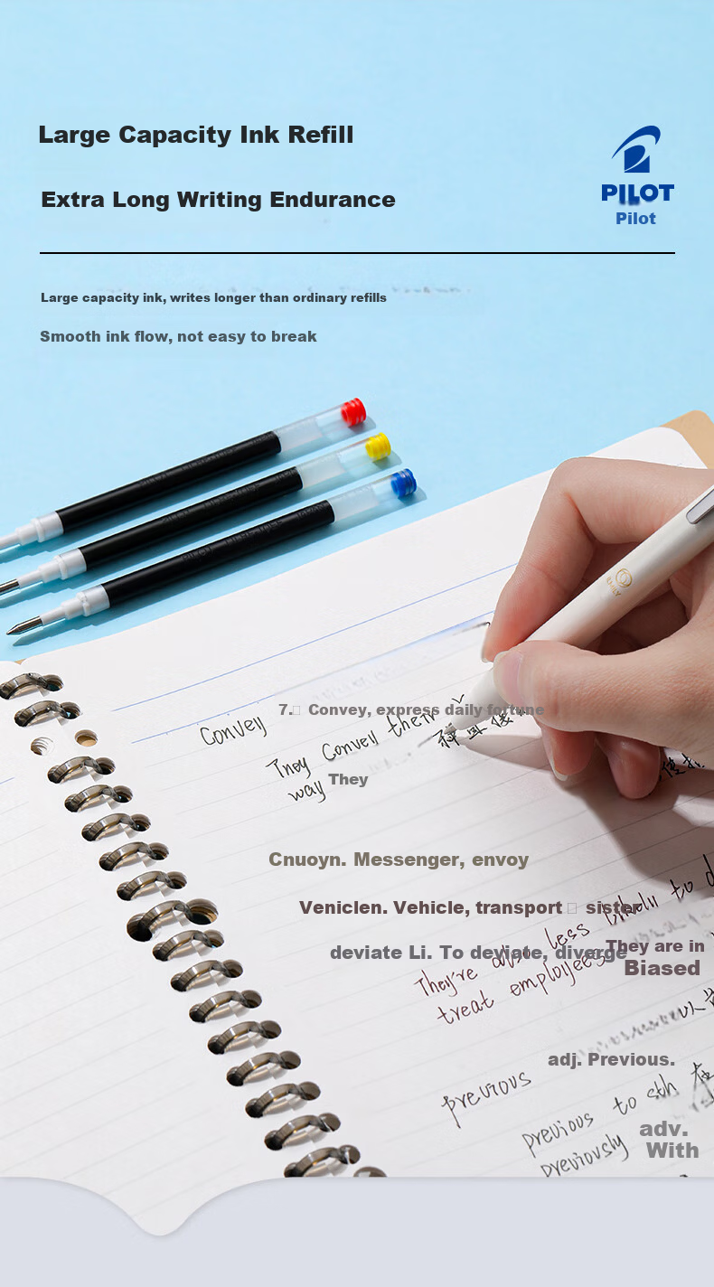 PILOT IlmilyNuance Black 0.5mm Retractable Colored Gel Pen Refill Fine Black Single Piece 3