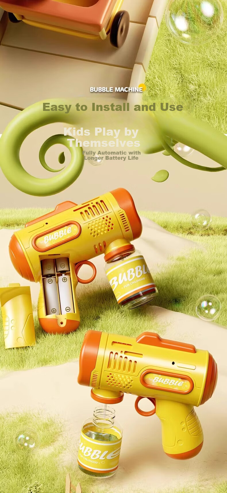 Guou Children's Multi-Hole Bubble Machine Bubble Gun Toy Small Steel Cannon Fully Automatic Electric Leak-Proof Children's Day Gift 7