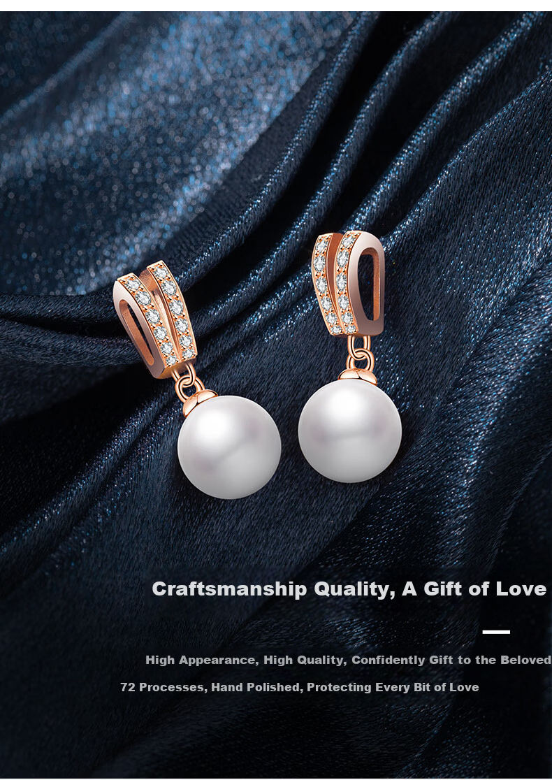 Laomiao Practical High-End Freshwater Pearl Stud Earrings for Women Silver Jewelry Thoughtful Gift for Girlfriend Wife 9
