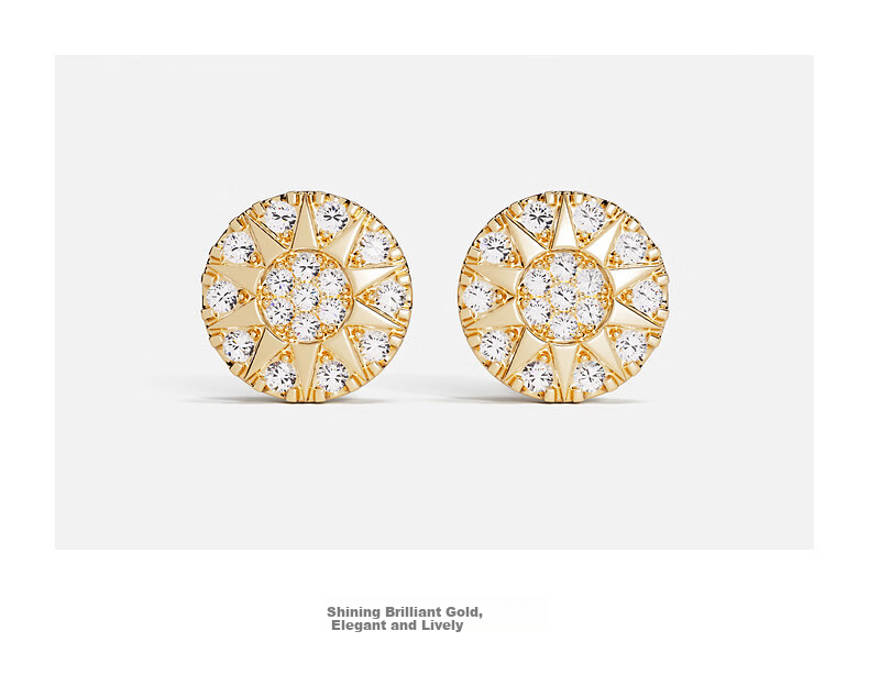 APM Monaco Soleil Compass Earrings Gold Sunflower Studs Birthday Gift for Women Girlfriend Wife 4