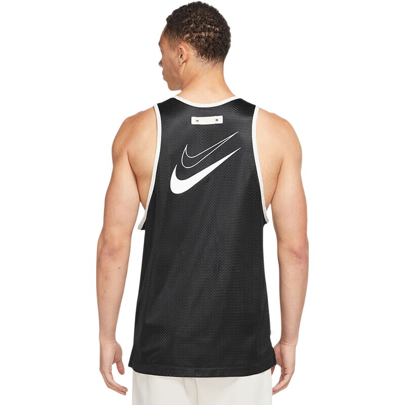NIKE Men's Sports Tank Top, Basketball Training, Soft And Comfortable, DX0334-010, Black And White, XXL