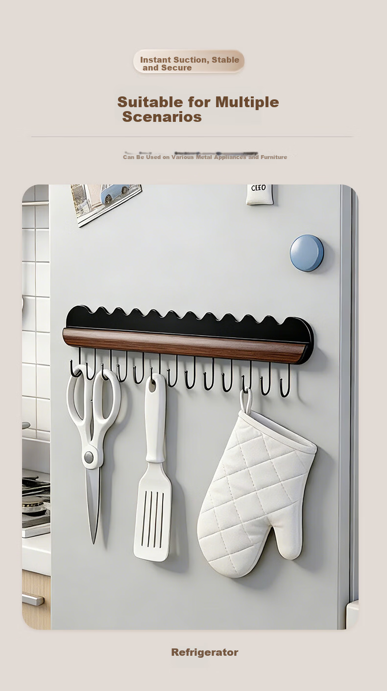 FANXIA Magnetic Hook Strong Clothes Hook for Entrance Security Door Key Storage Rack Refrigerator Organizer Rack 5