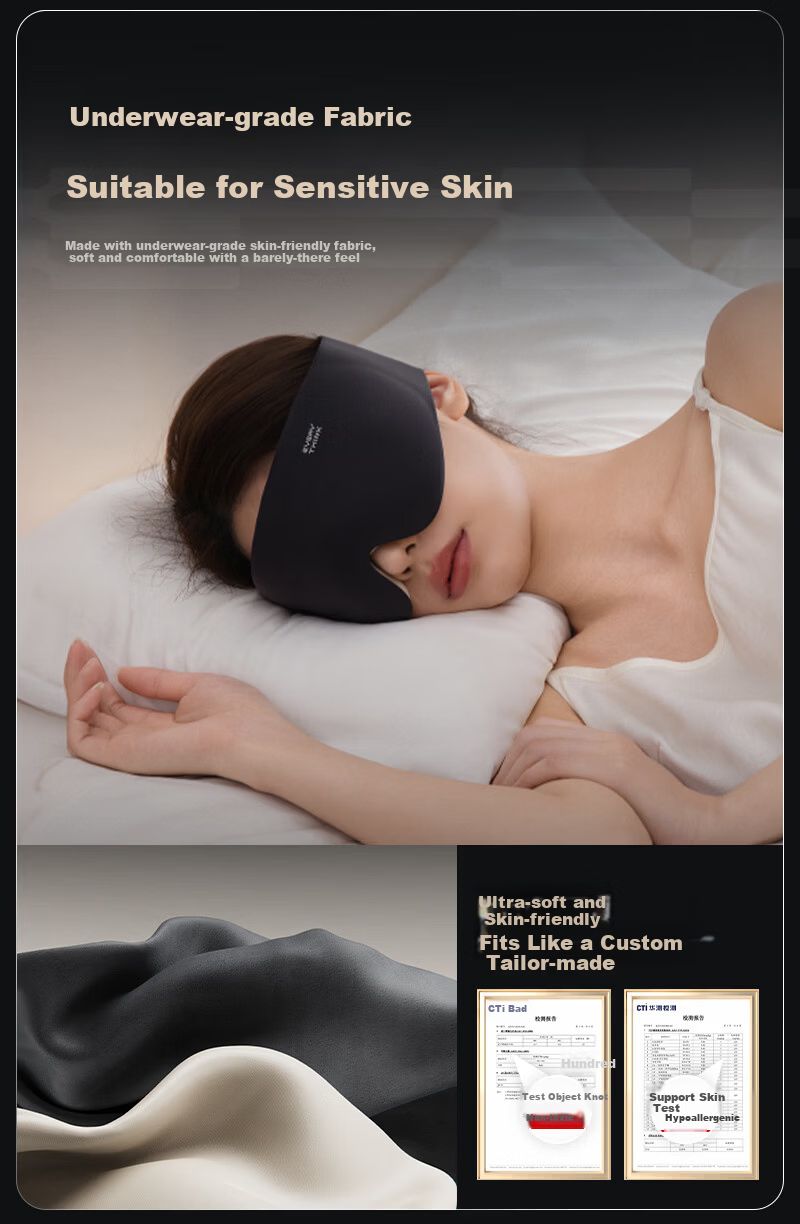 Sleep Mask Eye Cover Light Blocking Sleep Aid Relieve Eye Fatigue 3D Stereo Zero Pressure Eye Protection for Men and Women 7
