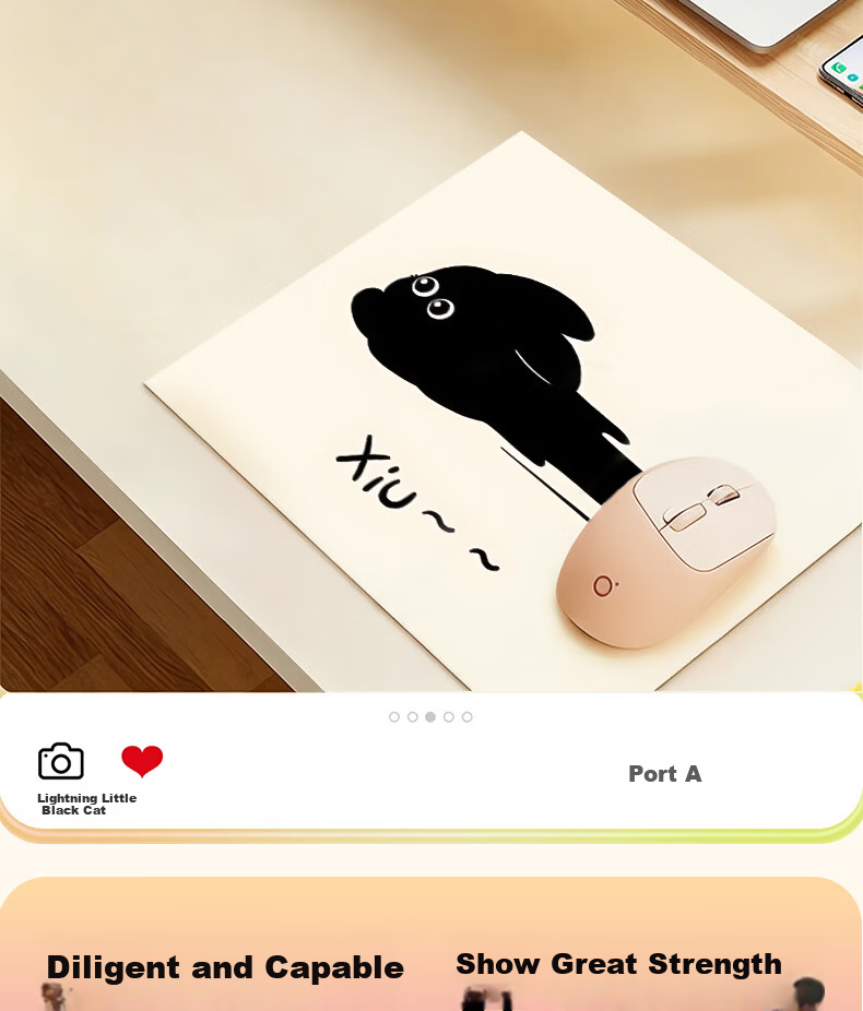 JPLAYER Small Cute Cartoon Anime Mouse Pad Office Desk Mat Simple Creative Edge-Locked Fine Surface Gaming Mouse Pad 300x250x3mm 1