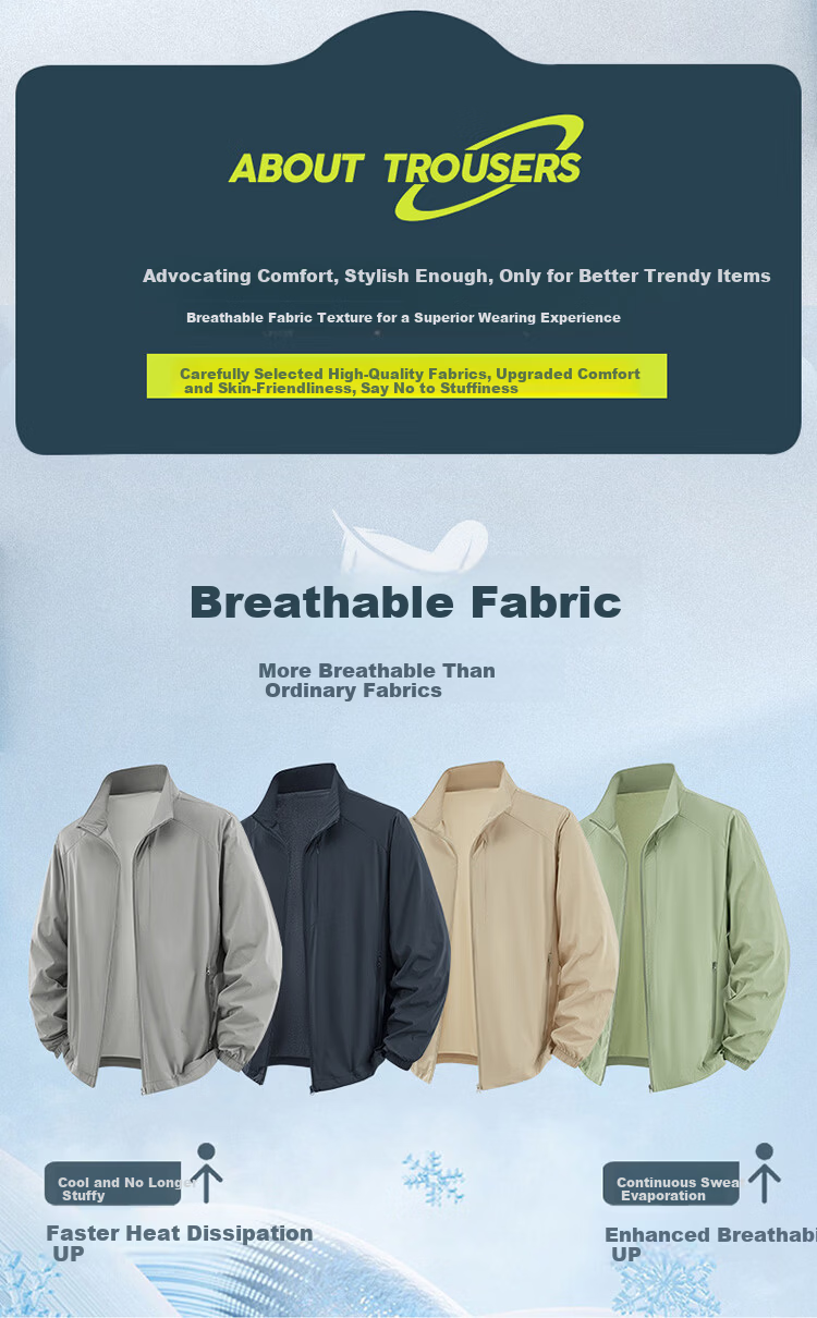 Hodo Men's Summer Ice Silk Sunscreen Jacket Breathable Thin Stand Collar Quick-Dry Outerwear 3