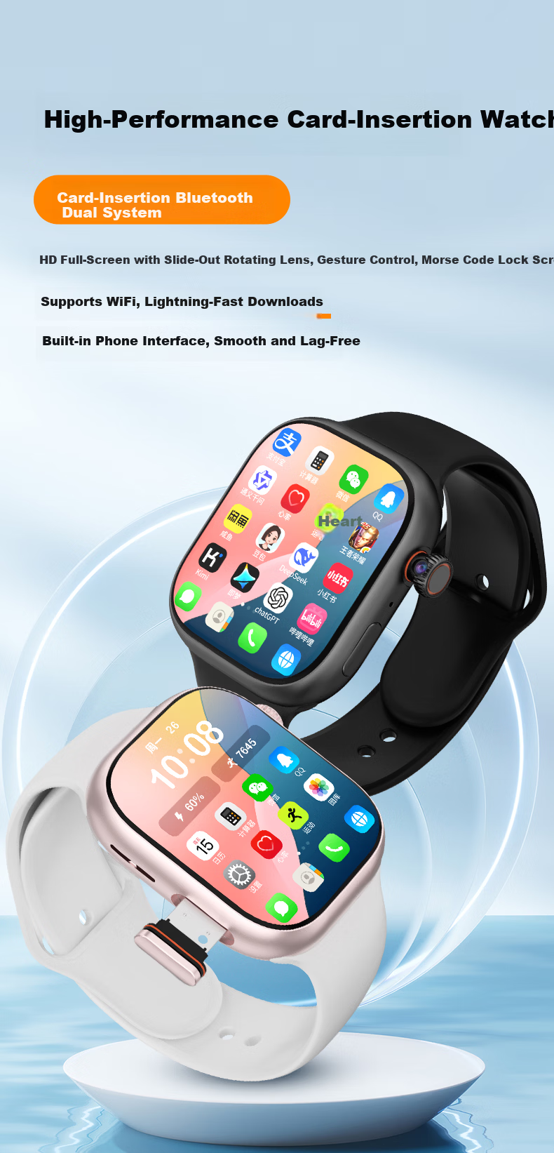 HUCATIER 2026 New Smart Children's Phone Watch for Ages 3-6 Elementary, Middle And High School Students 5G All-Network Positioning 2