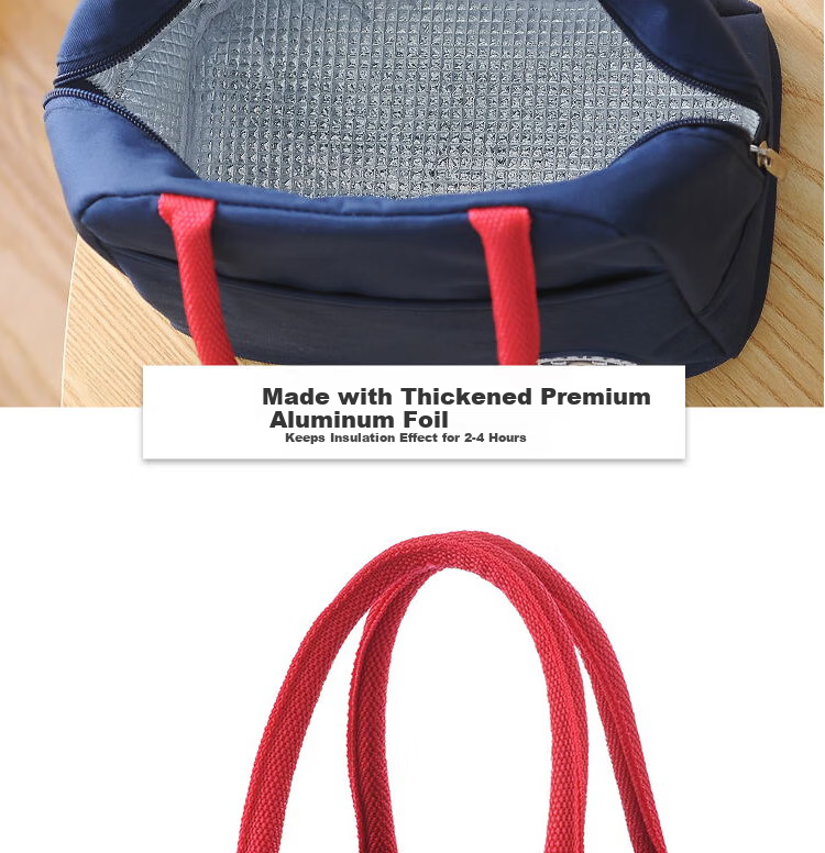 BWNK Lunch Box Bag Insulated Handheld Lunch Bag Bento Bag Insulated Box Aluminum Foil Outdoor Insulation Bag Blue 9