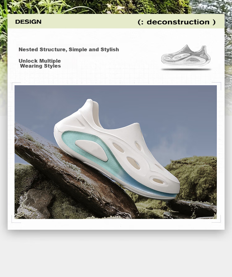 Jingzhenlianggong Hollow Out Sandals Senma Style Outdoor Non-Slip Water Shoes White Size 44-45 7