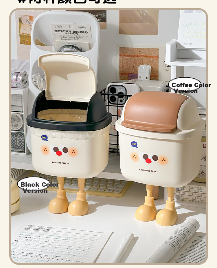 Class 3-2 Realistic Educational Kids Toy Mini Desktop DIY Trash Can Pretend Play Gift for Boys and Girls 8
