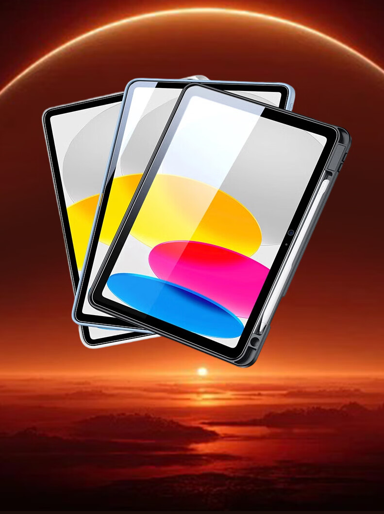 GOLDEN RAY Tempered Glass Screen Protector for iPad 9/8/7 10.2-inch Apple Tablet 2.5D Arc Edge HD Full Coverage Anti-Fingerprint Explosion-Proof Screen Protector 14