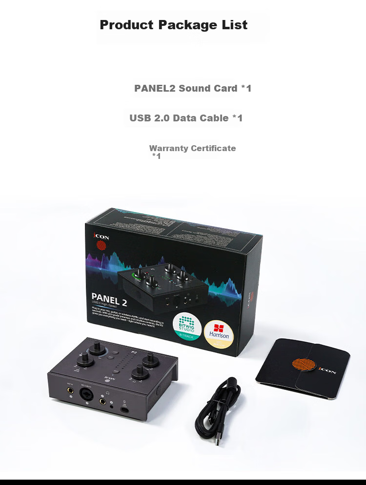 ICON Panel 2 Live Streaming Audio Interface P2 External Computer Sound Card Professional Host Singing KTV Recording Live Broadcast E-commerce Gaming Stage Performance Teaching Streaming Equipment 18