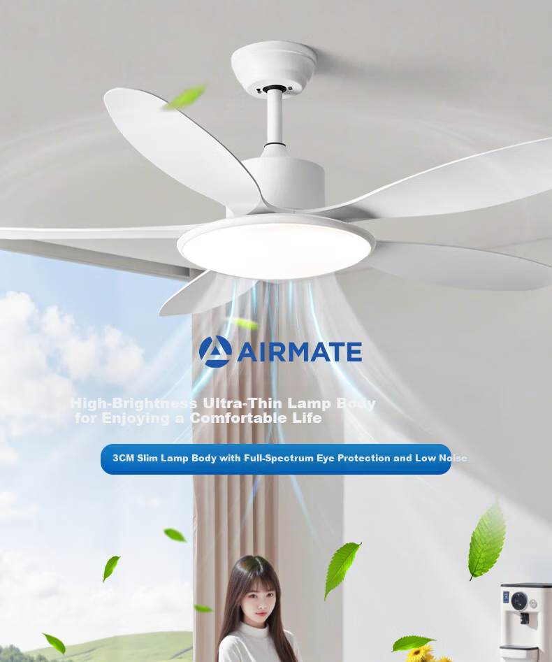 Airmate [With Installation] Ultra-thin Ceiling Fan Light Integrated Home Living Room High Wind Speed Fan Light Dining Room Ceiling Fan Bedroom 1