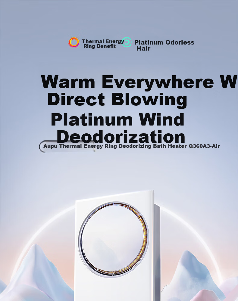 AUPU Smart Bathroom Heater Q360A3-Air with Thermal Ring Deodorization, Warm Air, Lighting, and Exhaust Integration 3