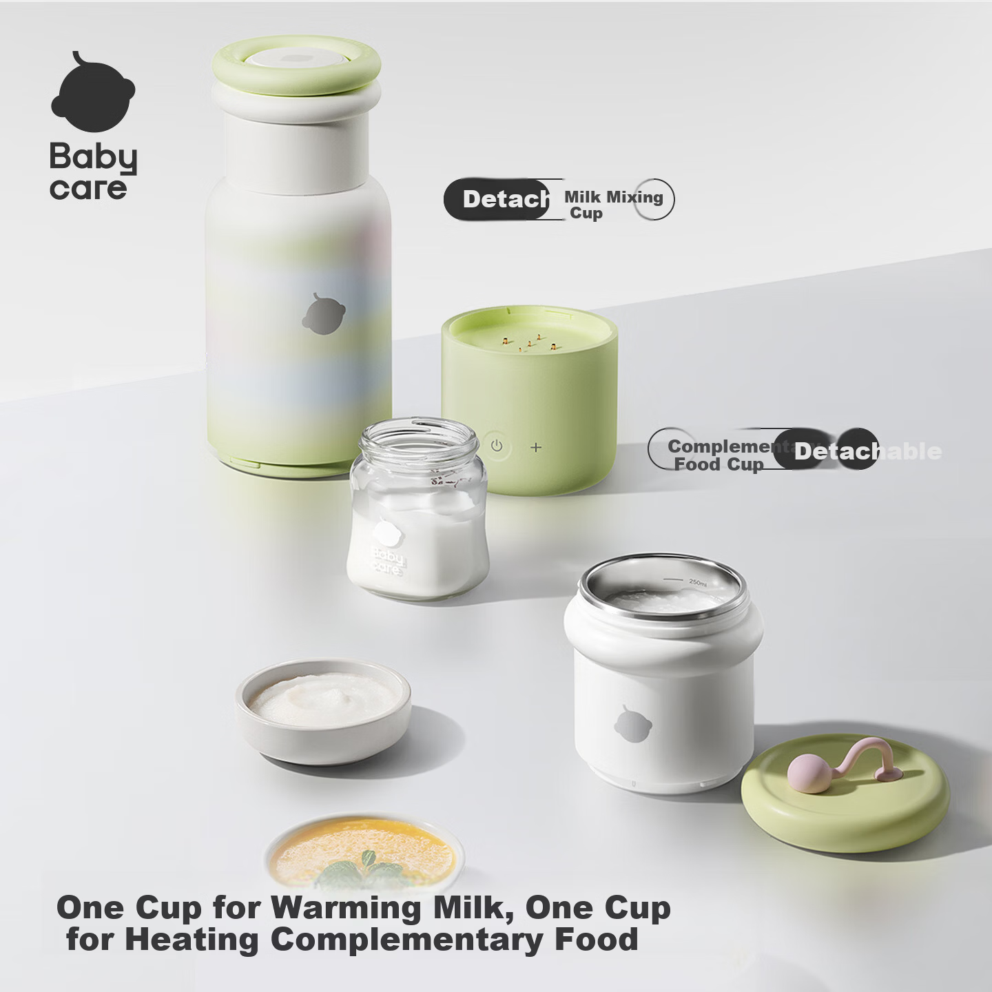 Babycare Portable Baby Food Cup Temperature-Controlled Food Cup Travel Milk Bottle Replacement Only Food Cup Soft Mist Pink