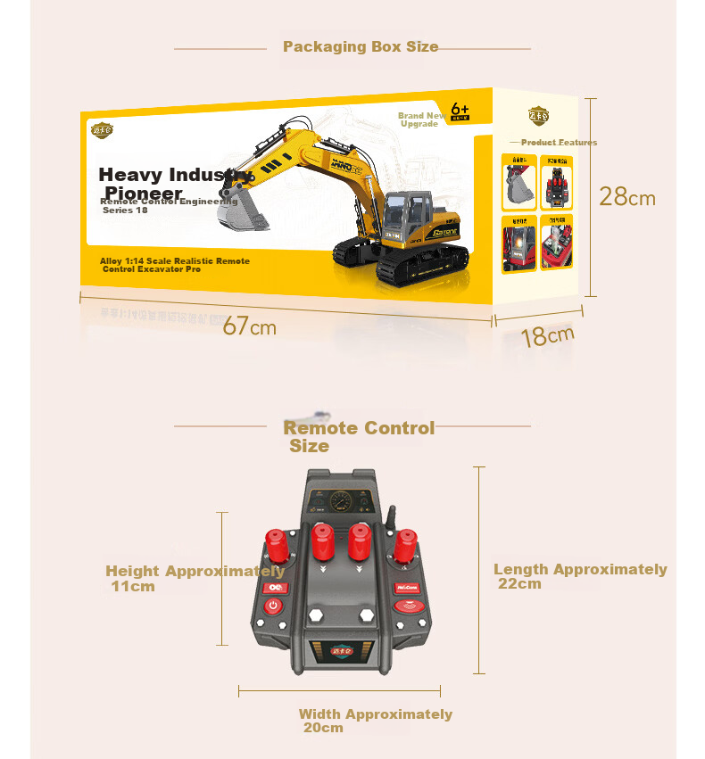 McLaren Remote Control Toy Excavator Engineering Vehicle Children's Day Gift for Boys Boys Birthday Gift Ages 3-6-12 15