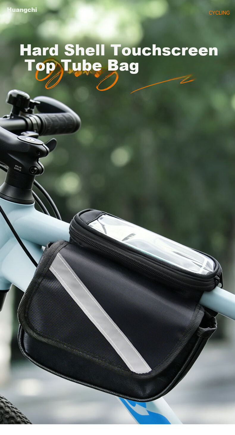 Huangchi Bicycle Frame Bag Front Tube Bag Mountain Road Bike Waterproof Phone Storage Cycling Gear Accessories 1