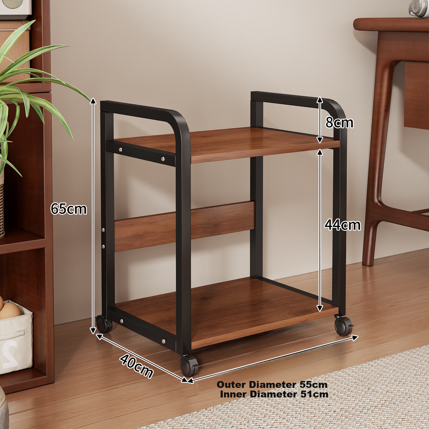 Olynp Wind Floor Storage Rack Printer Stand Multi-layer Mobile Storage Shelf Simple Host Rack