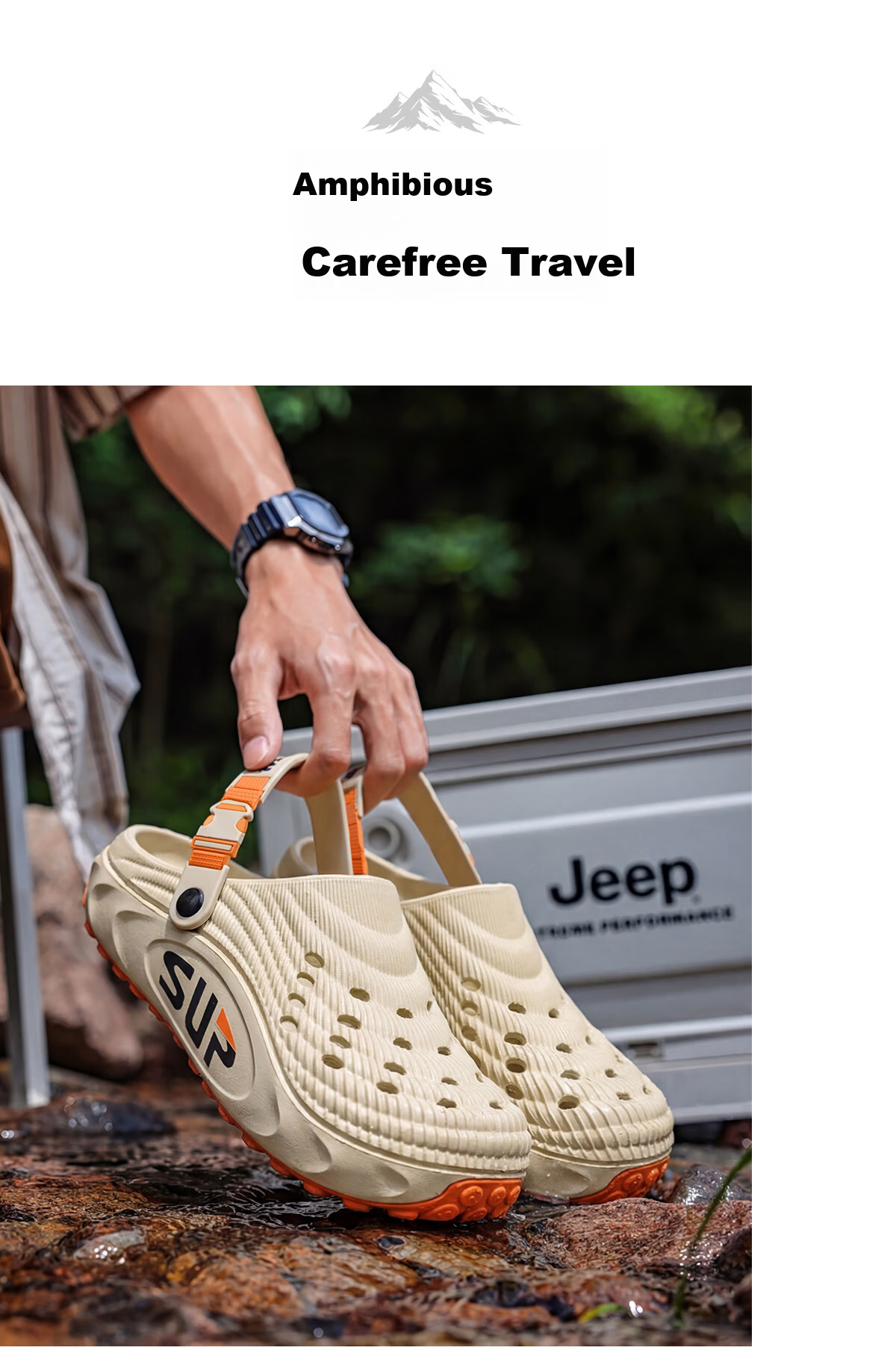 TZLDN Men's Non-Slip Ventilated Summer Outdoor Beach Creek Walking Sandals Dual-Purpose EVA Odor-Resistant Slippers for Driving and Outdoor Wear 8