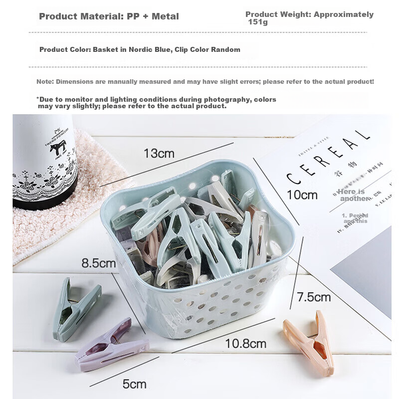 Mengtin Plastic Clothes Pegs Hangers Sheet Clips Laundry Socks Underwear Clips 30-Pack